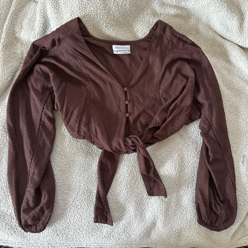 Urban Outfitters Brown Long Sleeve Blouse